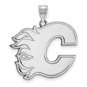 14k White Gold NHL Calgary Flames XL Pendant